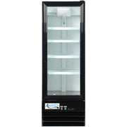 (Cooler) 21 5/8” Black Swing Glass Door Merchandiser Refrigerator with LED Lighting