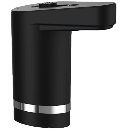 Water Bottle Pump Dispenser 3- 5 Gallon, Manual Straight Plug Button, Automatic Drinking Water Pump, USB Charging with jug Cap, Black